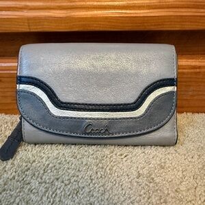 Coach Metallic Gray Leather Vintage Project Wallet
